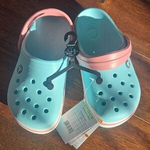 CROCS Kids' Aqua and Pink Sandals